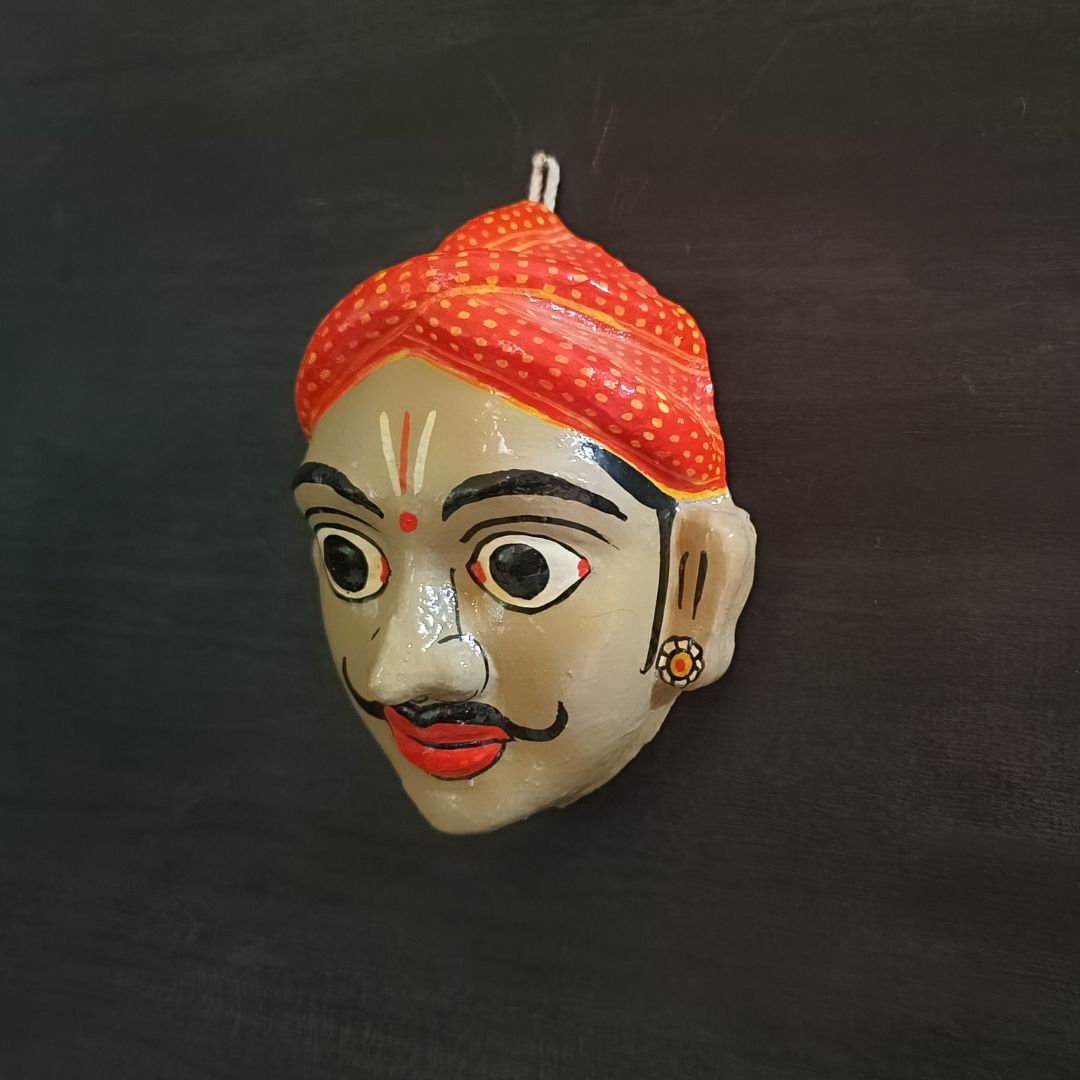 Cheriyal mask | Classic| Male | Gray | Handmade – Sohrvi