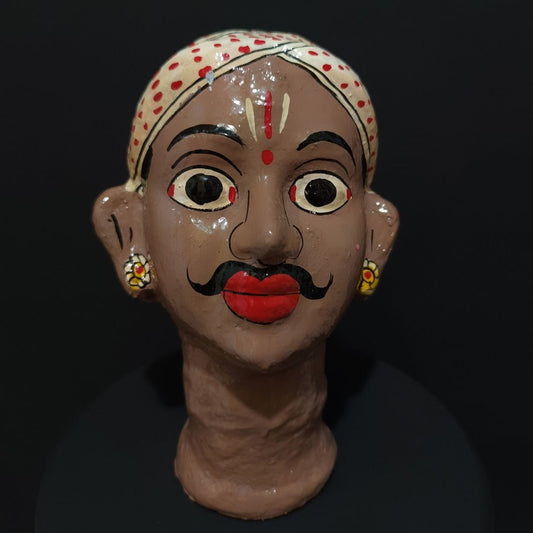 cocoa color male cheriyal stand mask for table decor