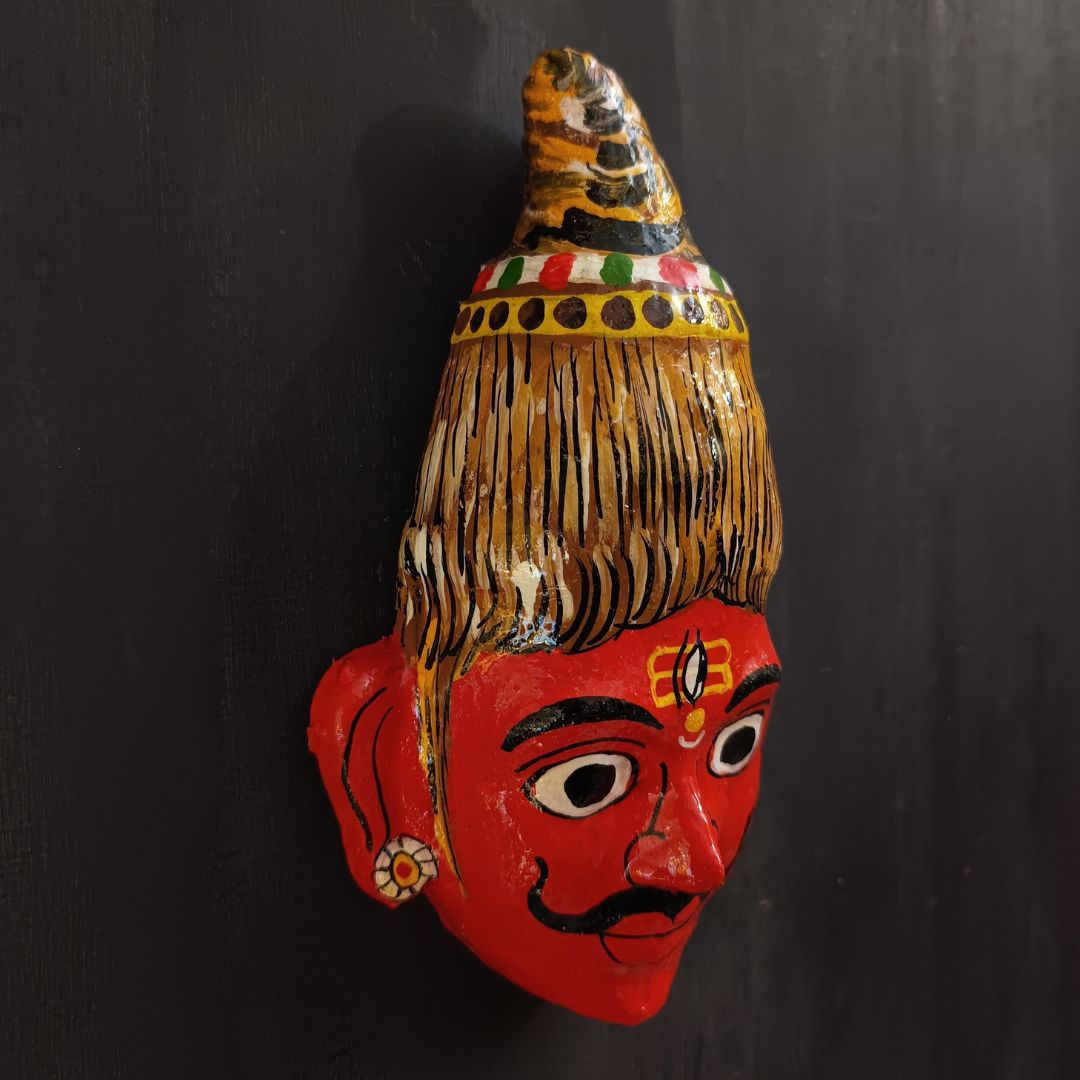 red color lord shiva classic cheriyal mask